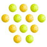 Everfit 12PC Pickleballs Set 40-Hole Design Indoor Outdoor Durable PE Balls Green/Yellow