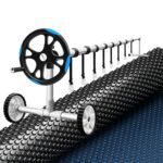 Aqua Buddy Pool Cover 600 Micron 11x4.8m w/ Roller 5.55m Black Solar Blanket