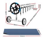 Aqua Buddy Pool Cover 600 Micron 11x4.8m w/ Roller 5.55m Black Solar Blanket - Image 2