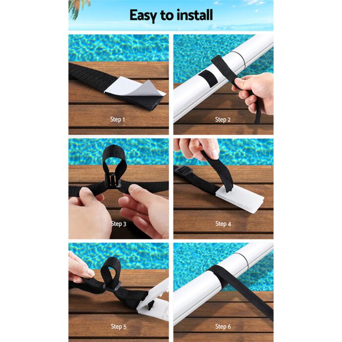 Aquabuddy Pool Cover Roller Attachment Swimming Pool Reel Straps Kit 8PCS - Image 5