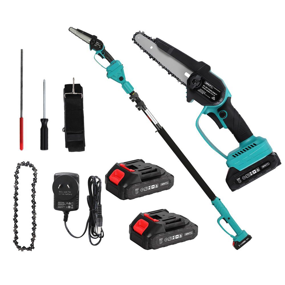 PCAW-20V-6IN-GB-202508141532-00 Giantz Telescopic Pole Chainsaw 6 Inch Cordless Tree Trimmer Kit 20V Battery - Image 1