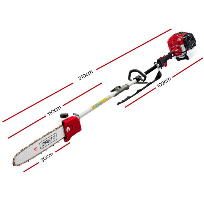 Giantz Pole Chainsaw 2 Stroke Petrol Hedge Trimmer Tree Pruner 9 In 1 - Image 2