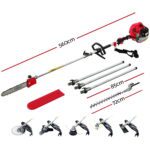 Giantz 62CC Pole Chainsaw Hedge Trimmer Brush Cutter Whipper 7-in-1 5.6m Red - Image 2