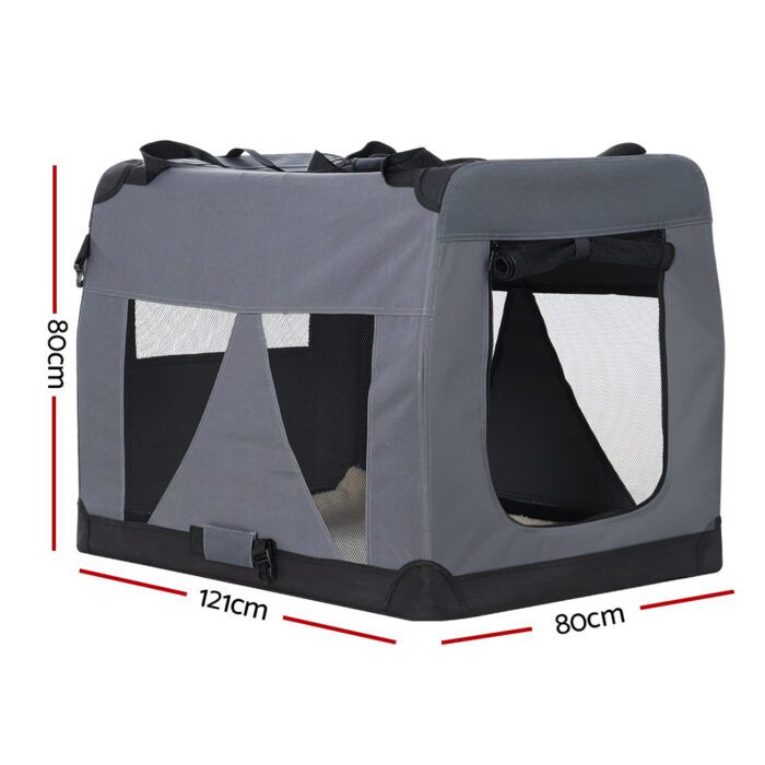i.Pet Pet Carrier Soft Crate Dog Cat Travel 121x80CM Portable Foldable Car 4XL - Image 2