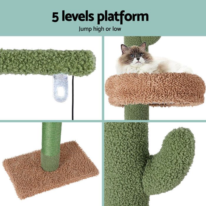 i.Pet Cat Tree Tower Scratching Post Scratcher Floor to Ceiling Cats Bed 290cm - Image 6