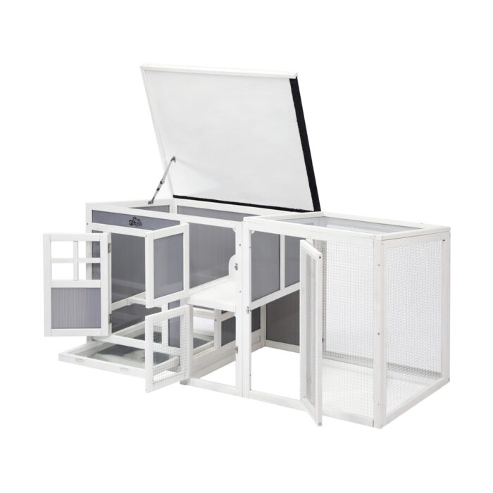 Alopet Chicken Coop Rabbit Hutch Wooden Cage Double Hatch - Image 4