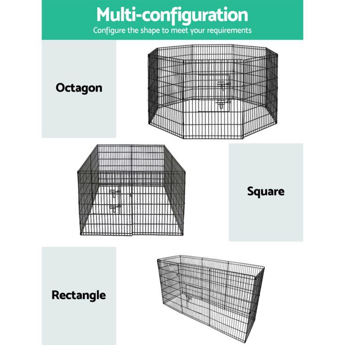 i.Pet 2x36" 8 Panel Dog Playpen Pet Fence Exercise Cage Enclosure Play Pen - Image 4