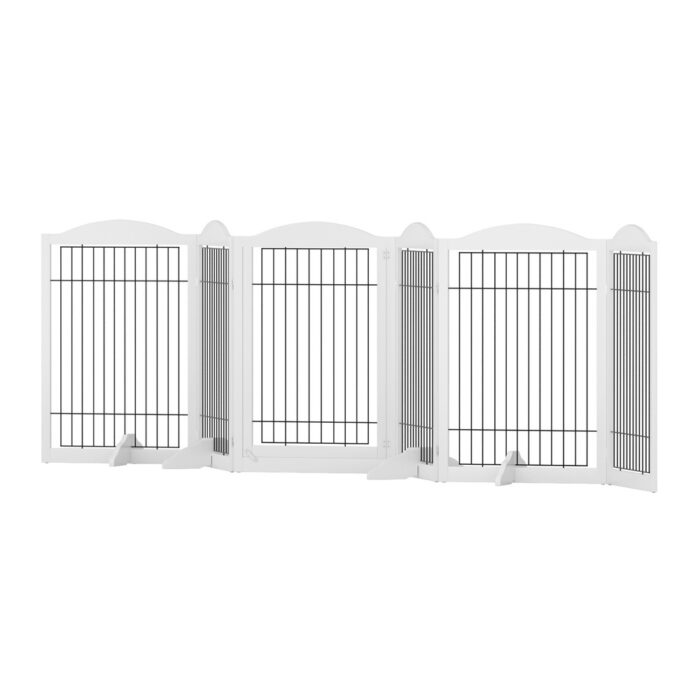 i.Pet Dog Playpen Enclosure 6 Panel Pet Fence Wooden Play Pen - Image 3