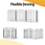 i.Pet Dog Playpen Enclosure 6 Panel Pet Fence Wooden Play Pen - Image 4