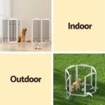i.Pet Dog Playpen Enclosure 6 Panel Pet Fence Wooden Play Pen - Image 5
