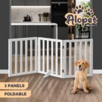 Alopet Wooden Pet Gate Dog Fence 3 Panels - Image 5