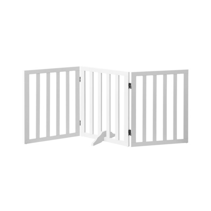 Alopet Wooden Pet Gate Dog Fence 3 Panels - Image 2