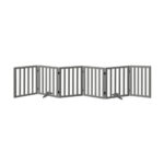 Alopet Wooden Pet Gate Safety Stair Barrier 6-Panel Grey - Image 8