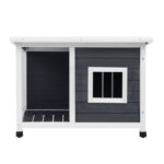 Alopet Dog Kennel House Wooden Grey and White - Image 7
