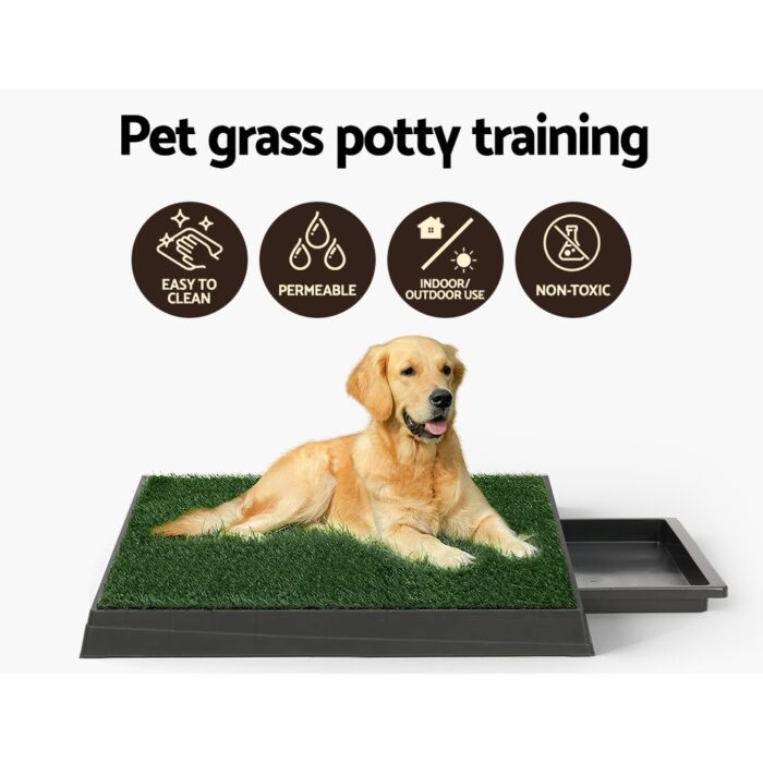 i.Pet Pet Training Pad Dog Potty Toilet Large Loo Portable With Tray Grass Mat - Image 4