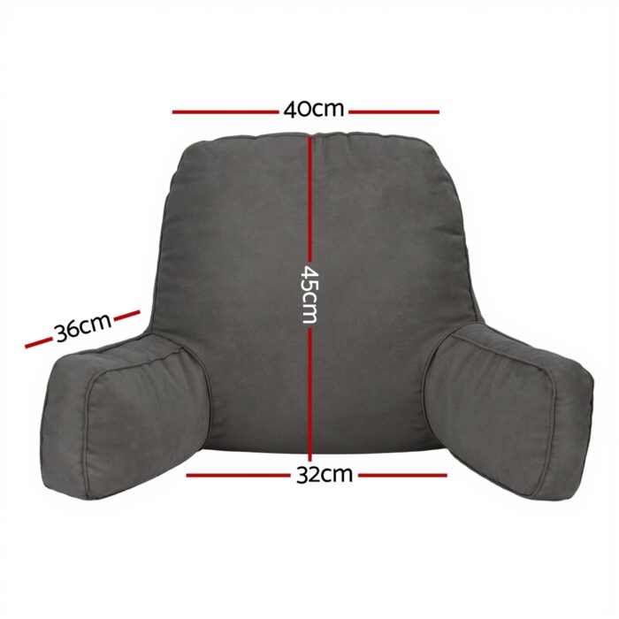 Giselle Reading Pillow Back Rest Lumbar Support Cushion Grey - Image 2