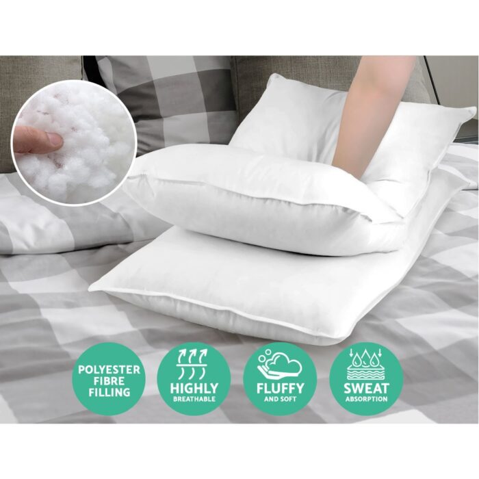 Giselle Bedding 4 Pack Bed Pillow Family Hotel 50X90CM - Image 3