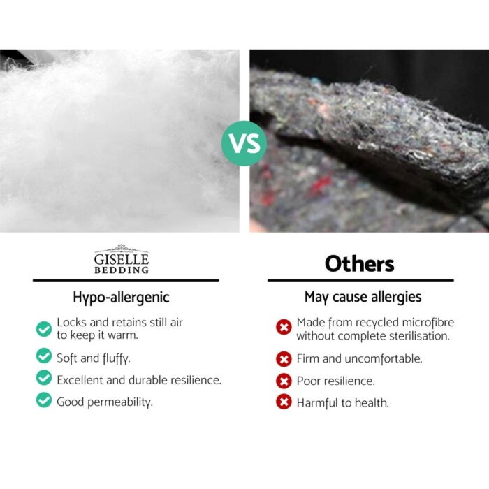 Giselle Bedding 4 Pack Bed Pillow Family Hotel 50X90CM - Image 4