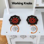 Keezi Kids Kitchen Play Set Wooden Pretend Toys Cooking Children Cookware Food - Image 5