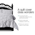 Giselle Bedding Quilt Cover Set Diamond Pinch Grey Queen - Image 3