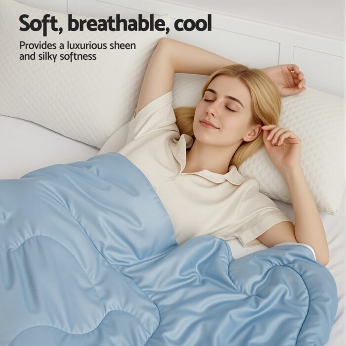 Giselle Tencel Quilt 200GSM Summer Quilts Comforter Doona Light Weight Soft Throw Blanket Double - Image 6