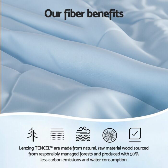 Giselle Tencel Quilt 200GSM Summer Quilts Comforter Doona Light Weight Soft Throw Blanket Queen - Image 4