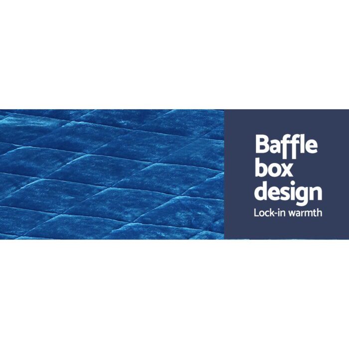 Giselle Bedding Faux Mink Quilt Blue Queen - Image 5