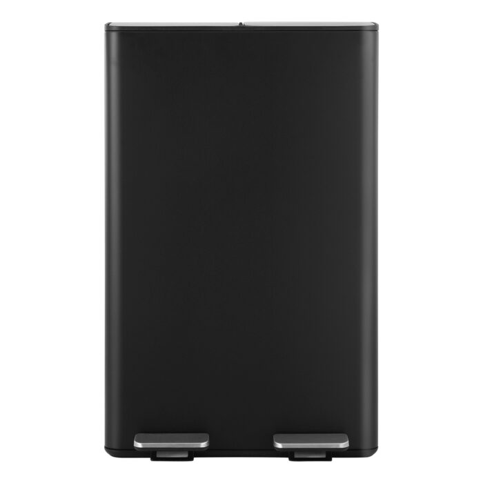 Cefito Pedal Bins Rubbish Bin Dual Compartment Waste Recycle Dustbins 60L Black - Image 3