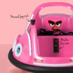 Kids Ride On Car Bumper Electric Ride On Cars Light Remote Angry Birds Sticker Pink - Image 4
