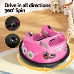 Kids Ride On Car Bumper Electric Ride On Cars Light Remote Angry Birds Sticker Pink - Image 6
