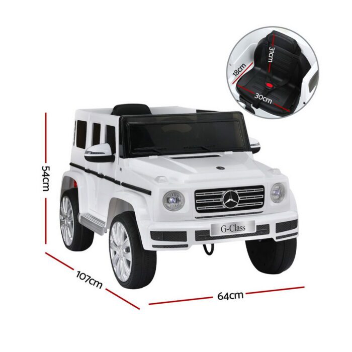 Kids Ride On Car Licensed G500 Electric Toys Horn Remote 12V White - Image 2