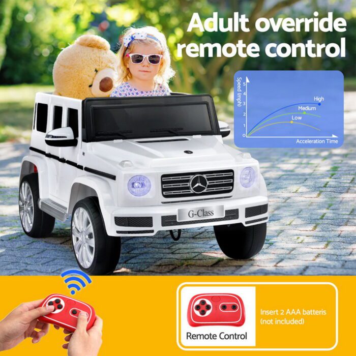 Kids Ride On Car Licensed G500 Electric Toys Horn Remote 12V White - Image 6