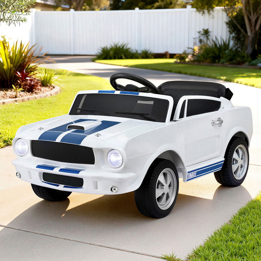 RCAR-GT350-LS-WH-202510301800-00 Kids Electric Ride On Car Licensed GT350 Outdoor Toys Cars Music Remote White - Image 1