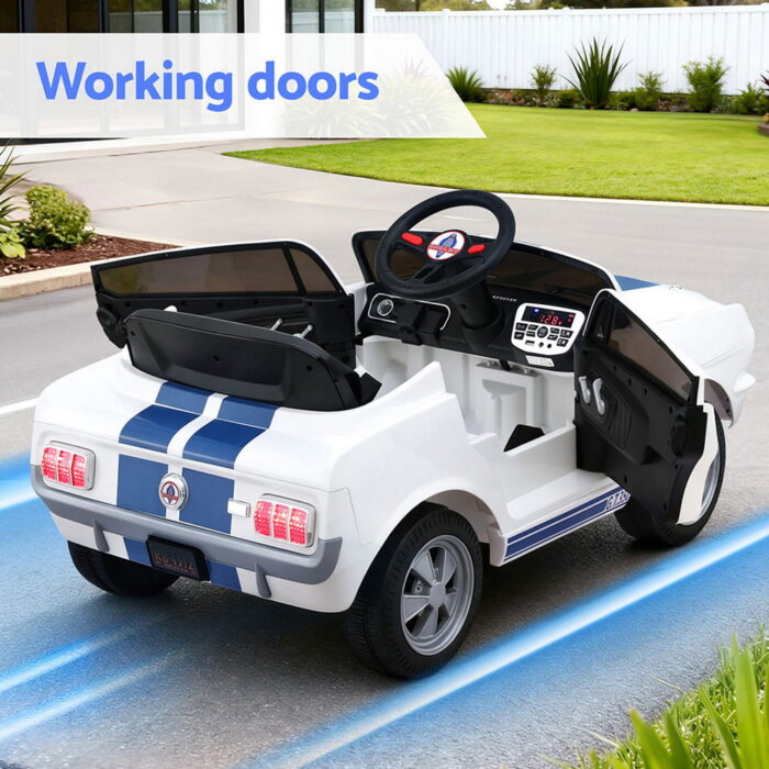 Kids Electric Ride On Car Licensed GT350 Outdoor Toys Cars Music Remote White - Image 5