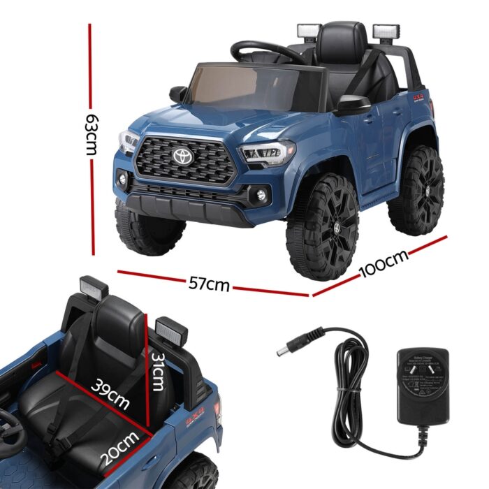 Kids Electric Ride On Car Toyota Tacoma Off Road Jeep Toy Cars Remote 12V Blue - Image 2
