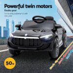 Rigo Kids Electric Ride On Car Toys Cars Horn Music Remote Control 12V Black - Image 4