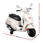 Kids Electric Ride On Car Motorcycle Motorbike Vespa Licensed GTS White - Image 2