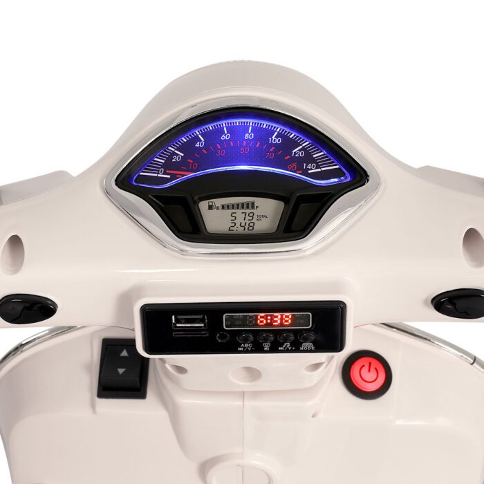 Kids Electric Ride On Car Motorcycle Motorbike Vespa Licensed GTS White - Image 5