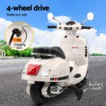 Kids Electric Ride On Car Motorcycle Motorbike Vespa Licensed GTS White - Image 6
