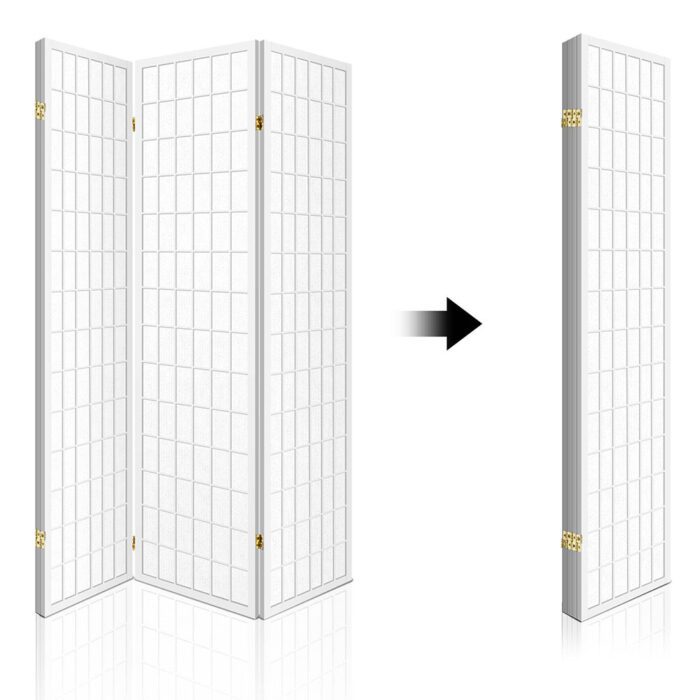 Artiss 4 Panel Room Divider Screen 174x179cm White - Image 4