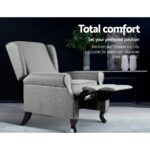 Artiss Recliner Armchair Grey Fabric Domini - Image 4