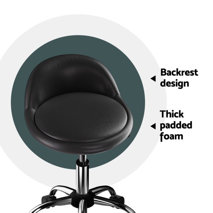 Artiss Salon Stool Swivel Chair Backrest Chairs - Image 5