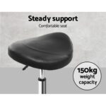 Artiss 2x Salon Stool Saddle Swivel Chair Black - Image 5