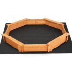 Keezi Kids Sandpit Wooden Round Sand Pit with Cover Bench Seat Beach Toys 182cm - Image 3