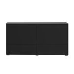Oikiture Sideboard High Gloss 4 Doors 2 Drawers Black - Image 4