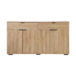 Oikiture Sideboard 4 Doors 2 Drawers Natural - Image 5