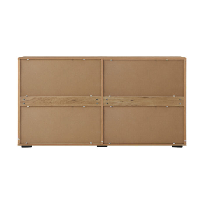 Oikiture Sideboard 4 Doors 2 Drawers Natural - Image 7