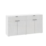 Oikiture Sideboard High Gloss 4 Doors 2 Drawers White