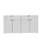 Oikiture Sideboard High Gloss 4 Doors 2 Drawers White - Image 7