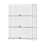 Oikiture Display Cabinet 3 Tiers Clear Door White